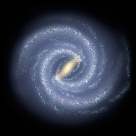 Illustration de la Voie lactée. Remarque sa forme spirale 