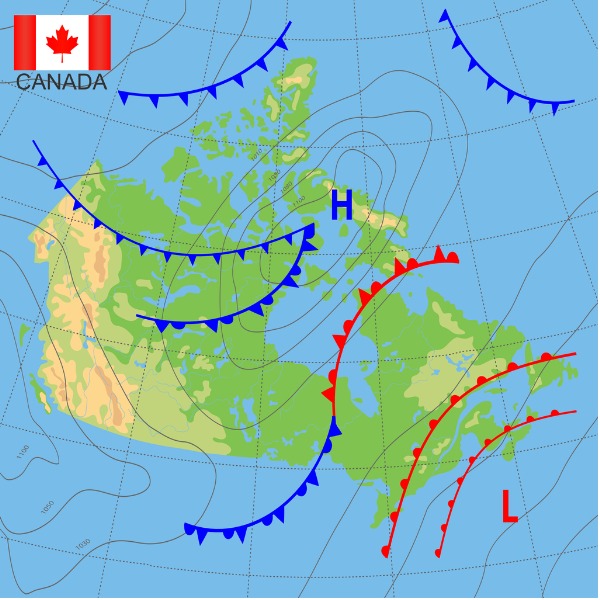 Weather map of Canada