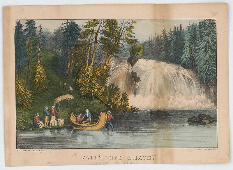 Illustration historique de la Chute-des-chats sur la Rivière des Outaouais