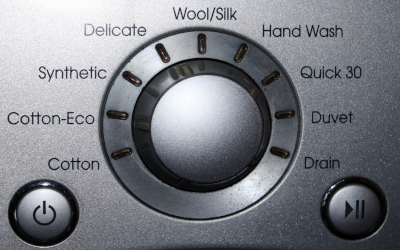 Le cadran d'une machine à laver