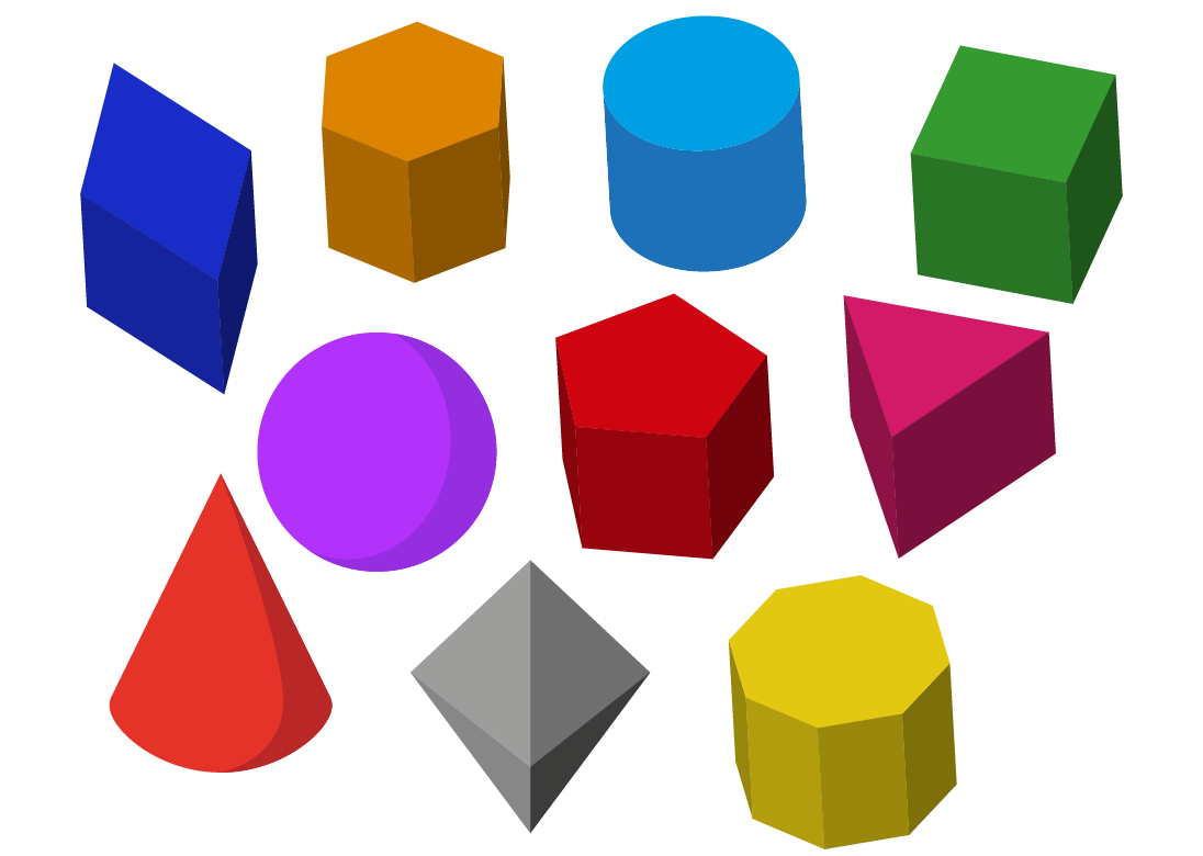 Colourful 3D shapes