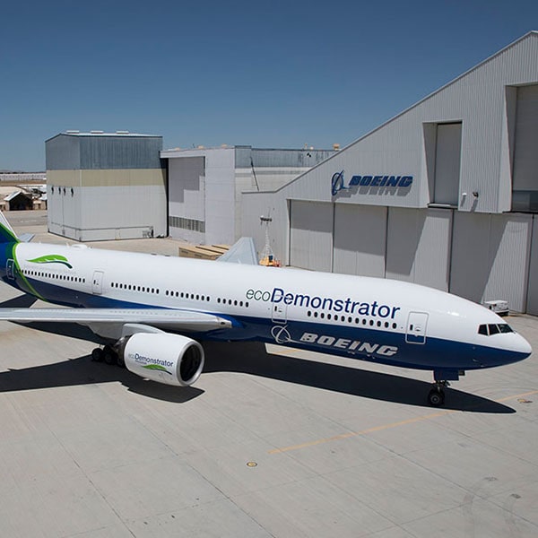 L’avion Boeing 777 du programme ecoDemonstrator