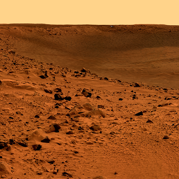 Sol rouge de la planète Mars