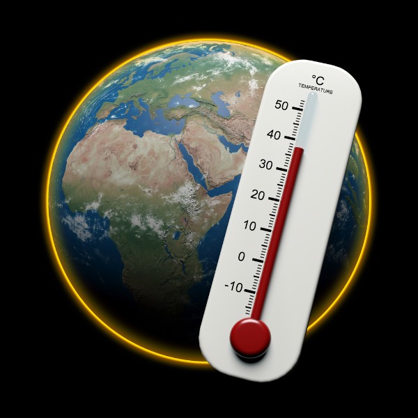 La Terre et un thermomètre