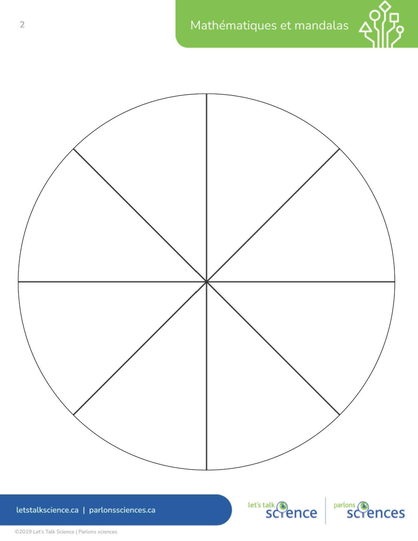 Modèle de cercle divisé pré-dessiné 