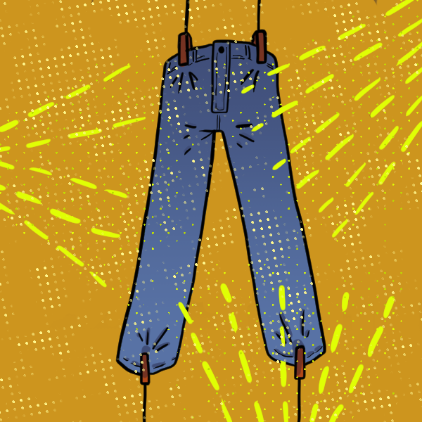 Traitement chimique des jeans