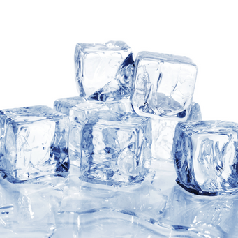 Ice cubes on white background