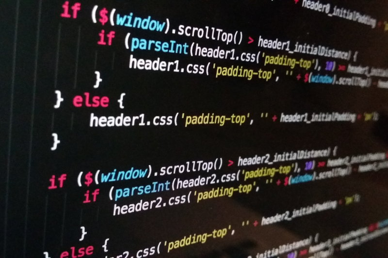 Code on computer screen
