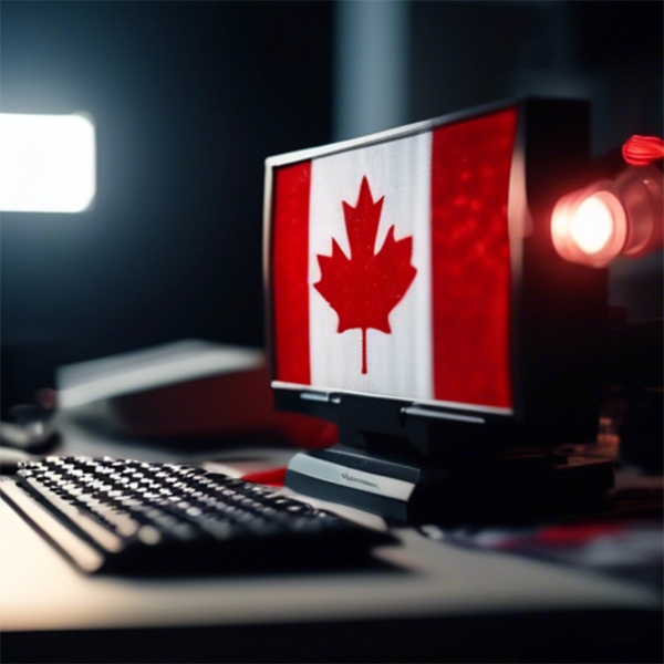Drapeau du Canada à l’écran d’un ordinateur