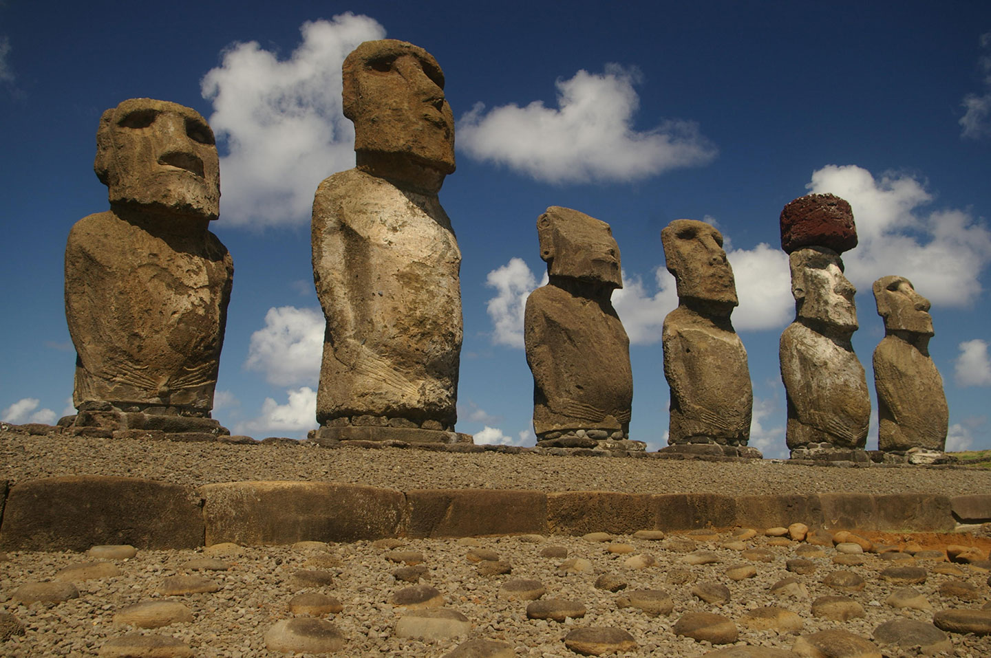 Statues moaï, île de Pâques, Polynésie