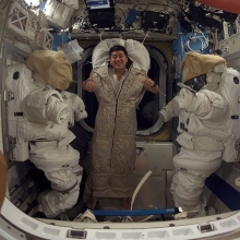 L'astronaut Daniel Tani à bord de la SSI