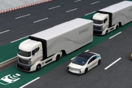 Camions autonomes sur une voie réservée