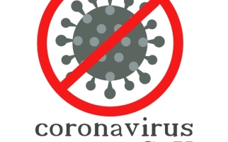 Coronavirus avec un symbole d’interdiction superposé