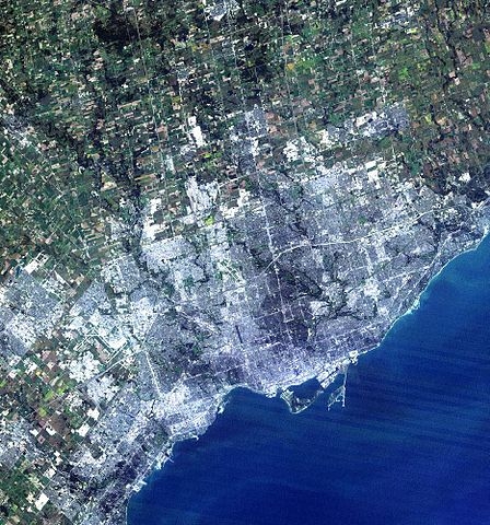 Image satellite de la Ville de Toronto, en Ontario