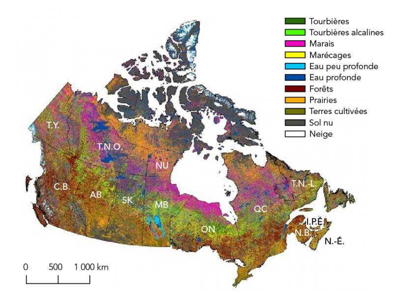 Carte du répertoire des zones humides du Canada
