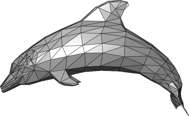 Dolphin drawn using a triangle mesh
