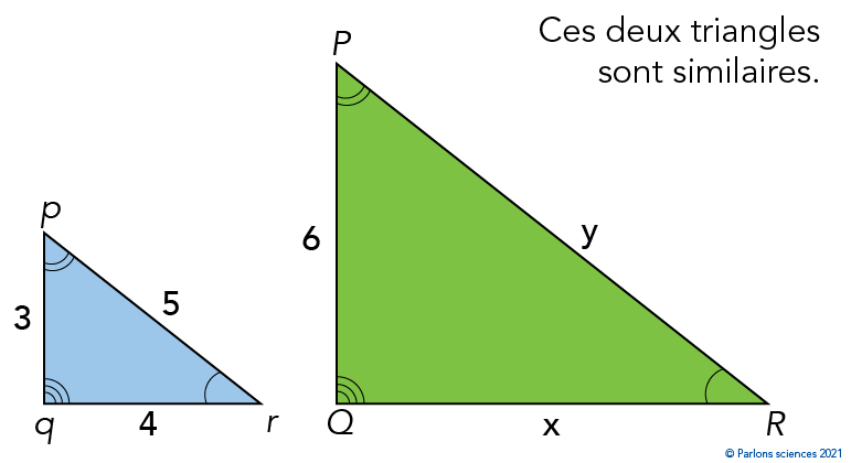 Le triangle pqr est semblable au triangle PQR