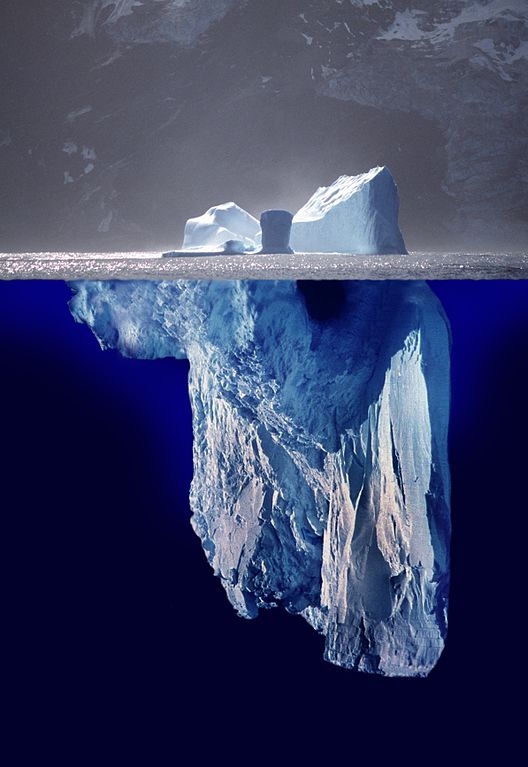 Photo mash-up showing what an iceberg could look like