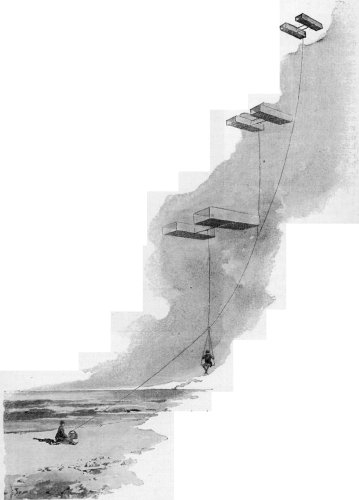 Painting of Hargrave’s test flight in McClure's Magazine (1896) 