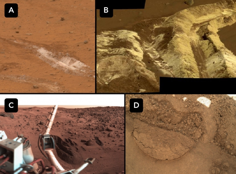Des échantillons de sol provenant de quatre sites différents sur Mars