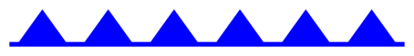 Illustration d’une ligne bleue horizontale avec des triangles bleus parsemés tout le long de la ligne.