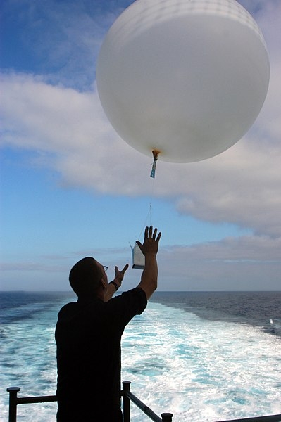 A U.S. Navy weather balloon