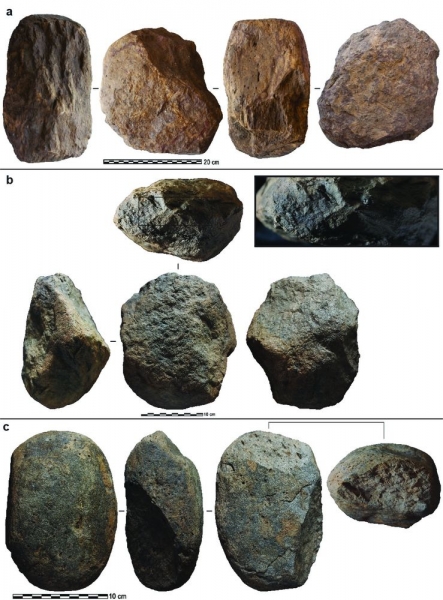 Quelques outils en pierre découverts au Kenya. Reproduction avec l’aimable autorisation de Springer Nature : Nature.