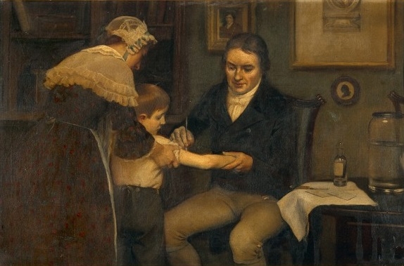 Le Dr Jenner qui administre le premier vaccin