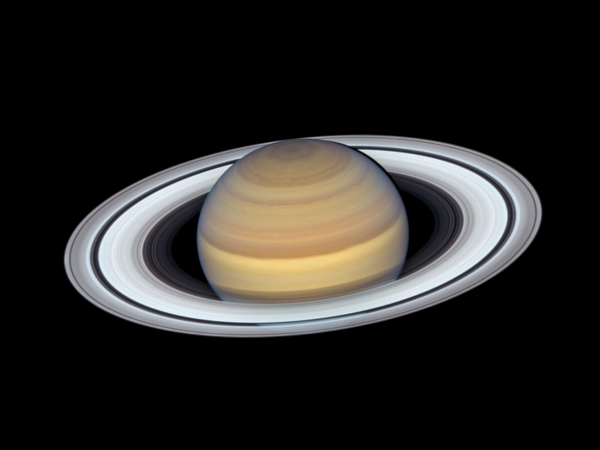 Saturn showing rings