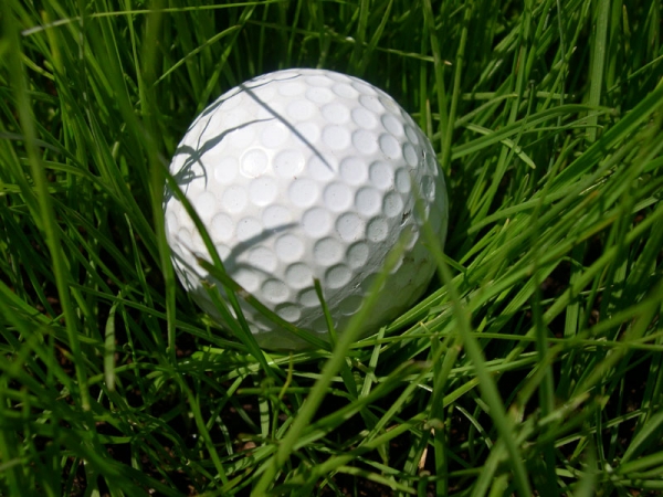 Balle de golf dans le gazon